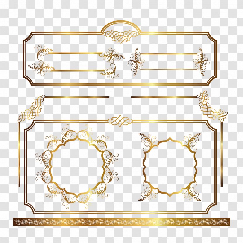 Ornament Picture Frame Royalty-free - Decorative Arts - Vector Gold Pattern Border Transparent PNG