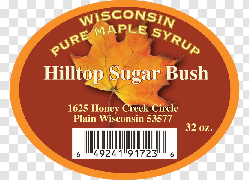 Sugar Bush, Wisconsin Plain Label Maple Syrup Transparent PNG