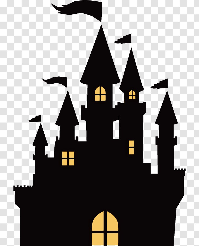 Haunted House Halloween - Silhouette - Steeple Transparent PNG
