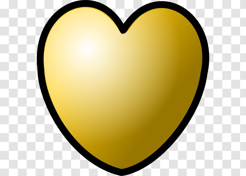Heart Drawing Clip Art - Gold Transparent PNG