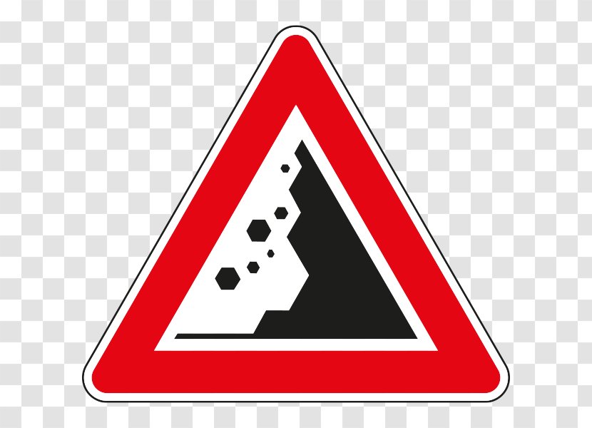 Traffic Sign Rockfall Warning Safety - Cliff - Rock Transparent PNG