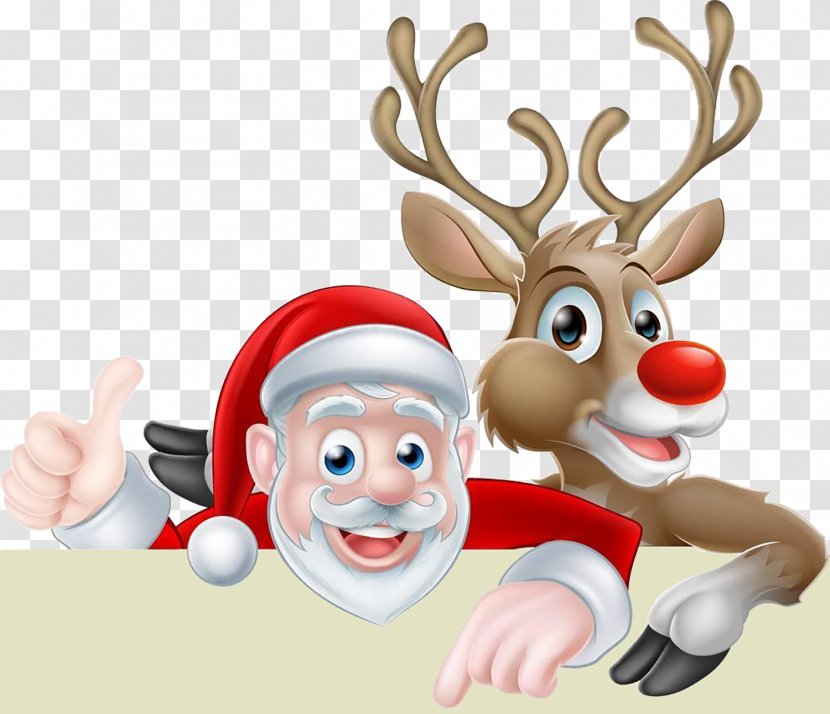 Santa Claus's Reindeer Rudolph Illustration - Stock Photography - Cartoon Half Body Steal Sight Frame Transparent PNG