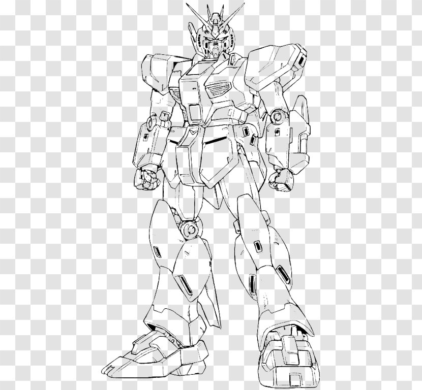 Line Art Gundam Coloring Book Drawing โมบิลสูท - Wing Transparent PNG