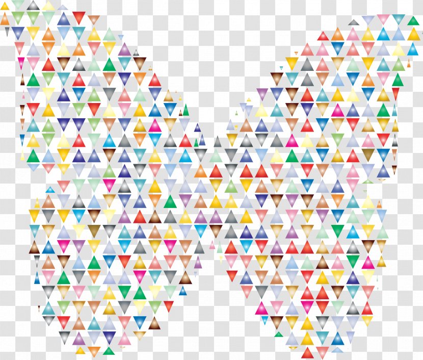 Butterfly Net Insect Clip Art - Colourful Triangles Number Transparent PNG