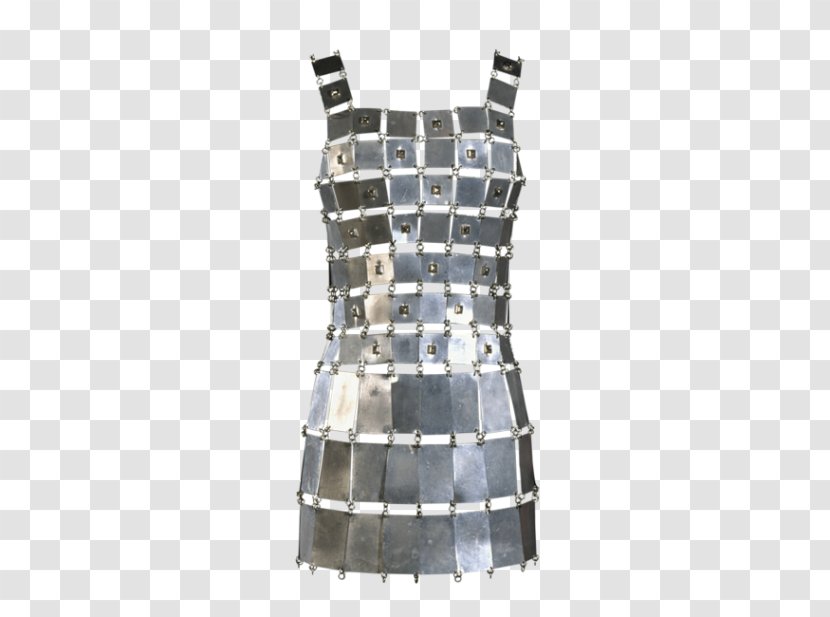 Cocktail Dress Full Plaid Sleeve - White - Paco Rabanne Transparent PNG