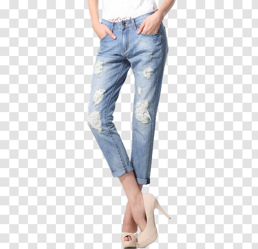 Jeans Denim Trousers Icon - Hole Transparent PNG