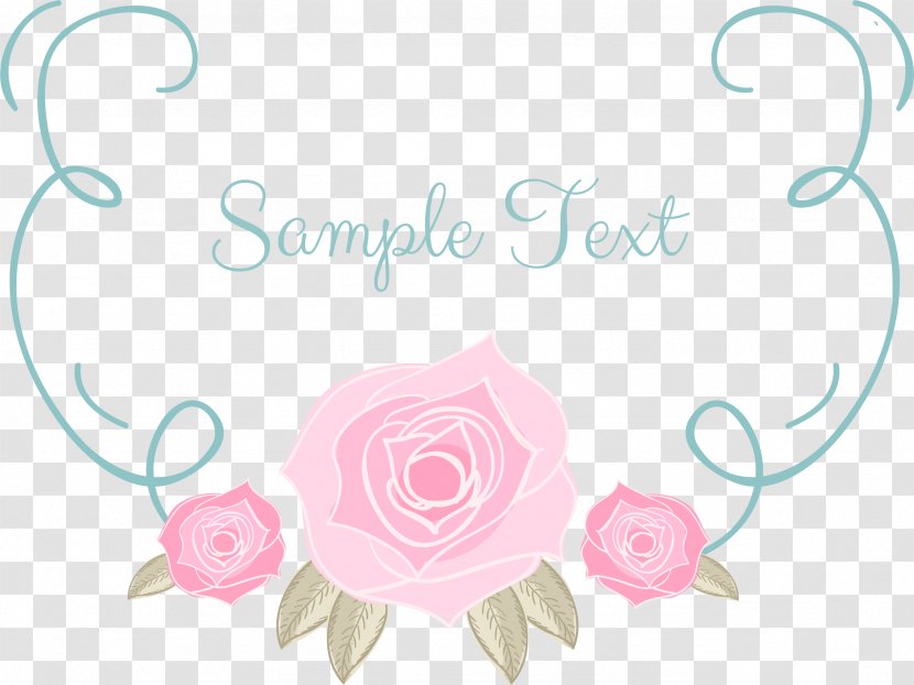 Romantic Pink Hand Painted Roses Text Box - Pattern - Floral Design Transparent PNG