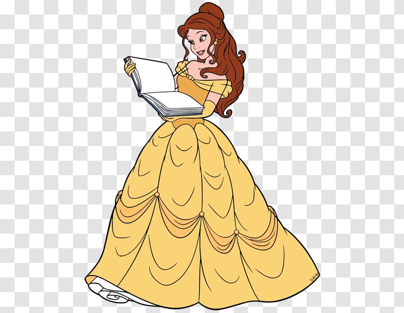 Belle Rapunzel Ariel Beast Disney Princess - Yellow - Reading Transparent PNG