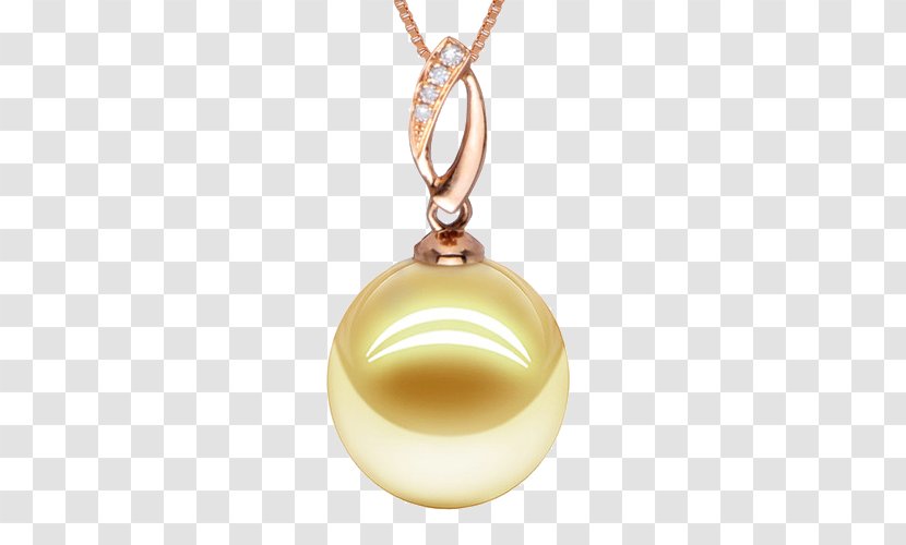 China Pearl Wholesale Gold Locket - Pendant - BINMEI Golden South Sea Transparent PNG
