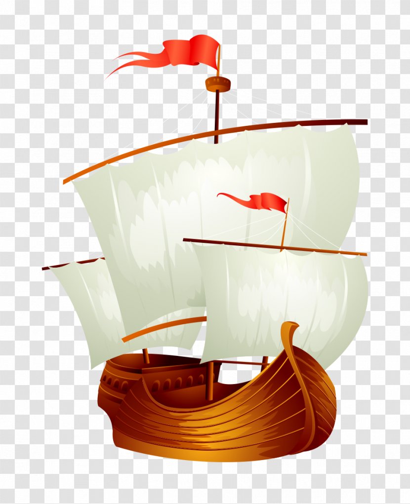 Clip Art - Cartoon - Realistic Vector Sea Sailboat Items Transparent PNG