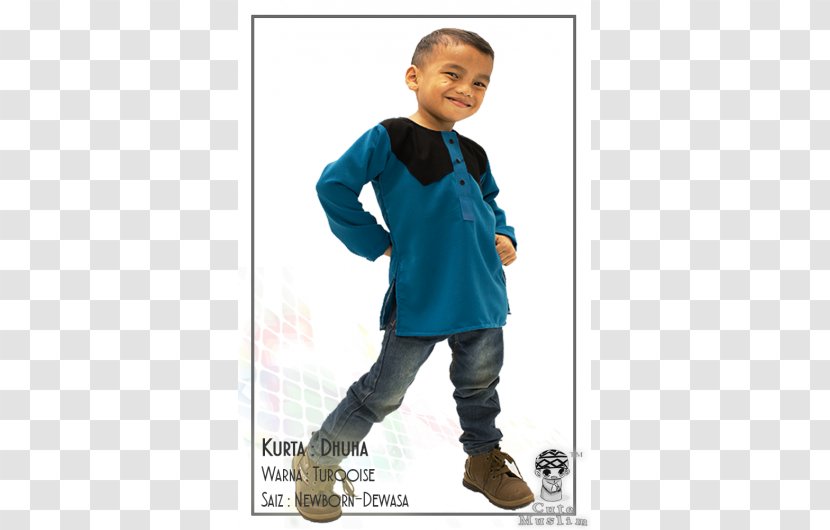 Jeans Kurta Duha Turquoise Hoodie - Sleeve Transparent PNG