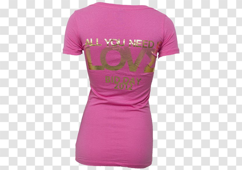 T-shirt Sleeve Neck Pink M - Top - All You Need Is Love Transparent PNG