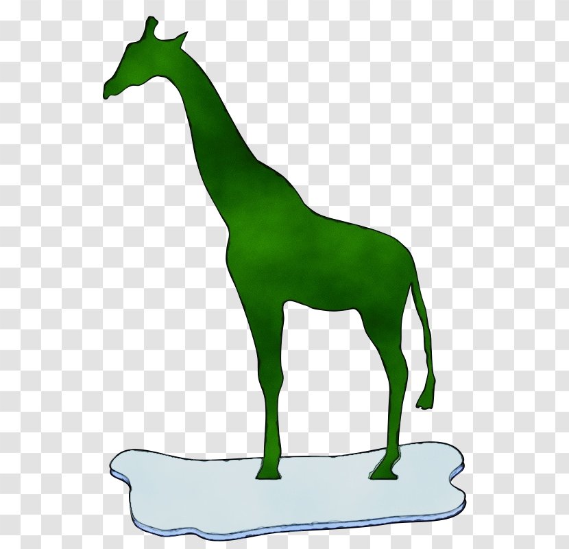 Green Animal Figure Wildlife Giraffe Grass - Figurine - Plant Tail Transparent PNG