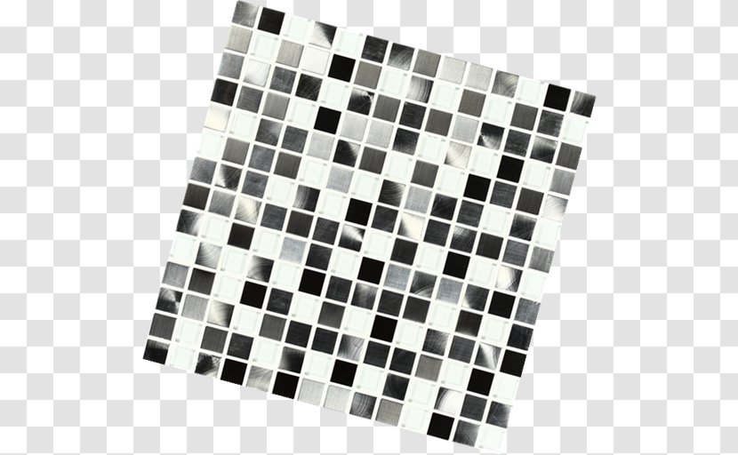 Black Square White Mosaic Pattern - Meter - Metallic Transparent PNG