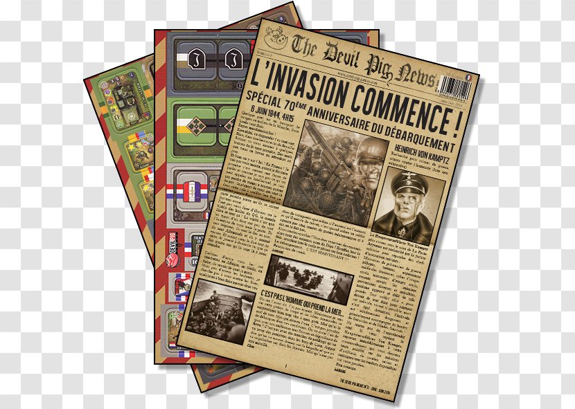 Heroes Of Normandie Normandy Landings Board Game Text - Punchboard - Gazette Transparent PNG