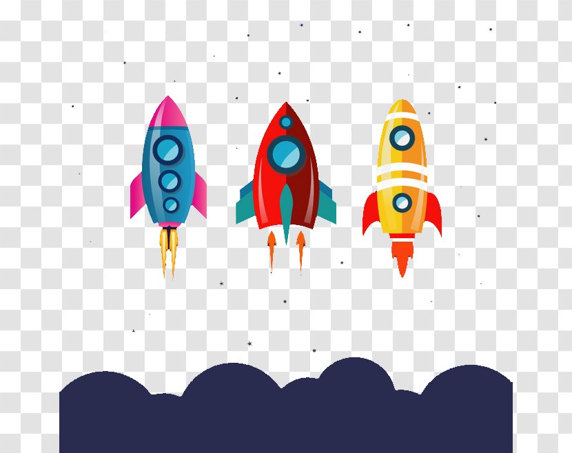 Outer Space Rocket Astronaut - Hand-painted Takeoff Transparent PNG