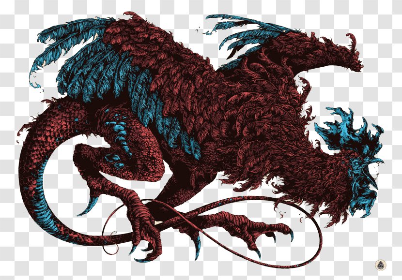 Legendary Creature Drawing Art Monster Illustration - Work Of - Painted Dragon Pattern Transparent PNG