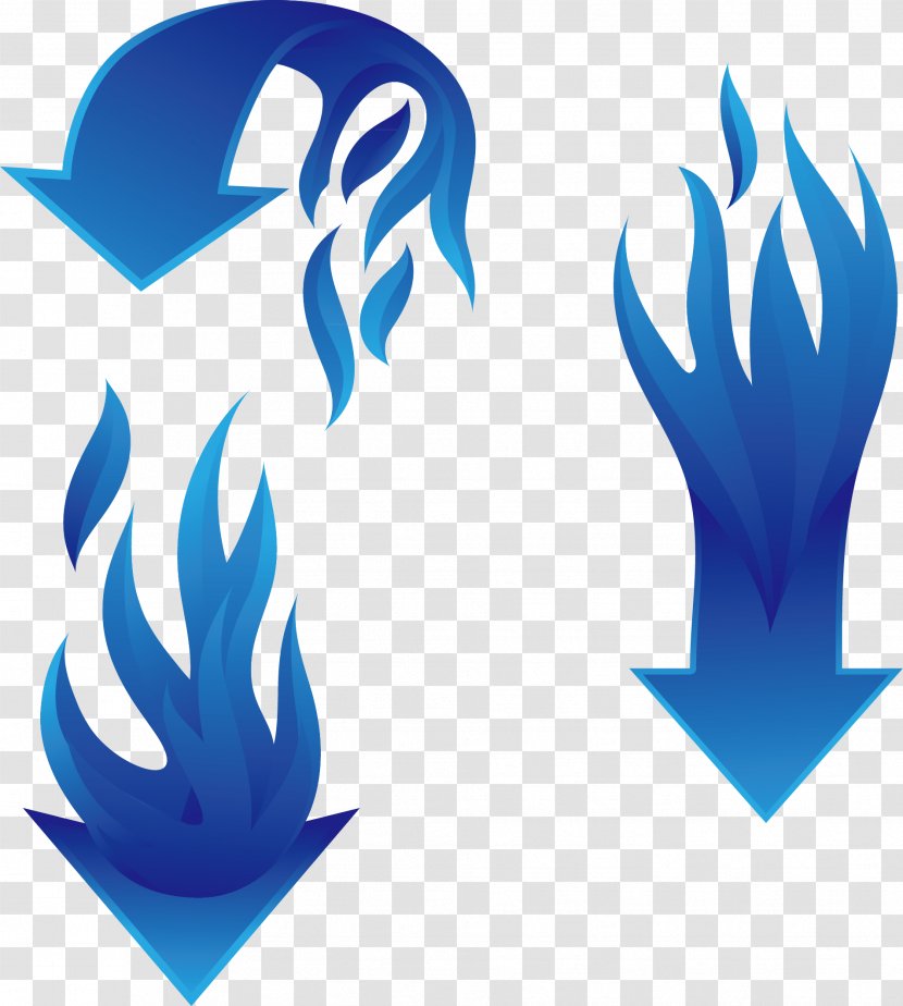 Arrow Flame Euclidean Vector Illustration - Blue - European Technology Transparent PNG