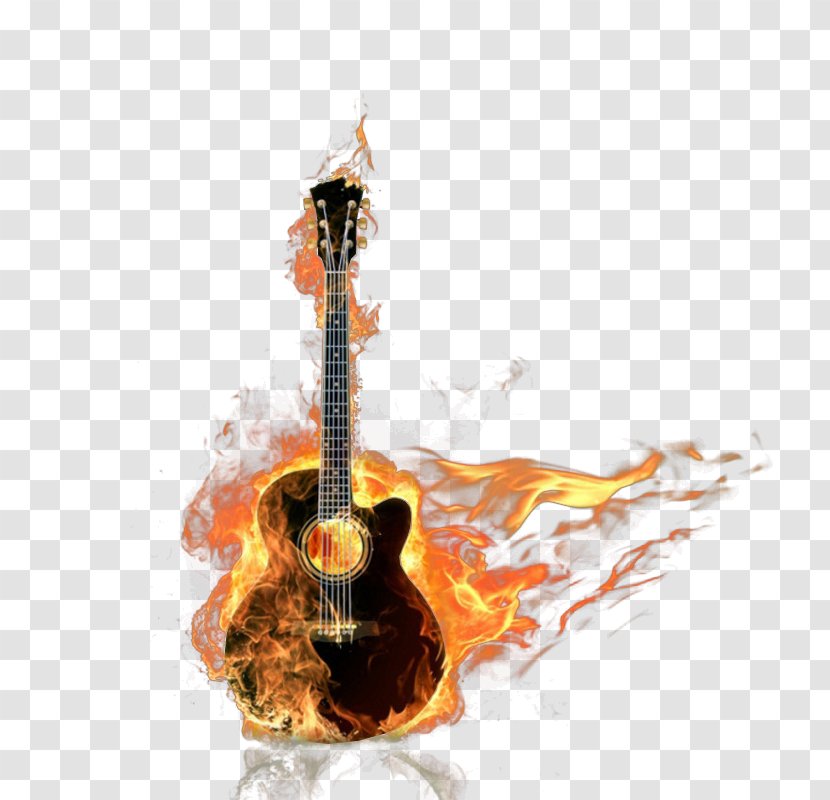Bass Guitar Acoustic Flame - Heart - Musical Tone Transparent PNG