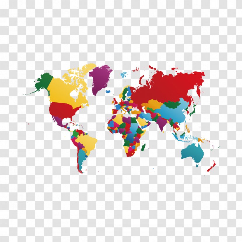 World Map Globe - Royaltyfree - Vector Color Transparent PNG