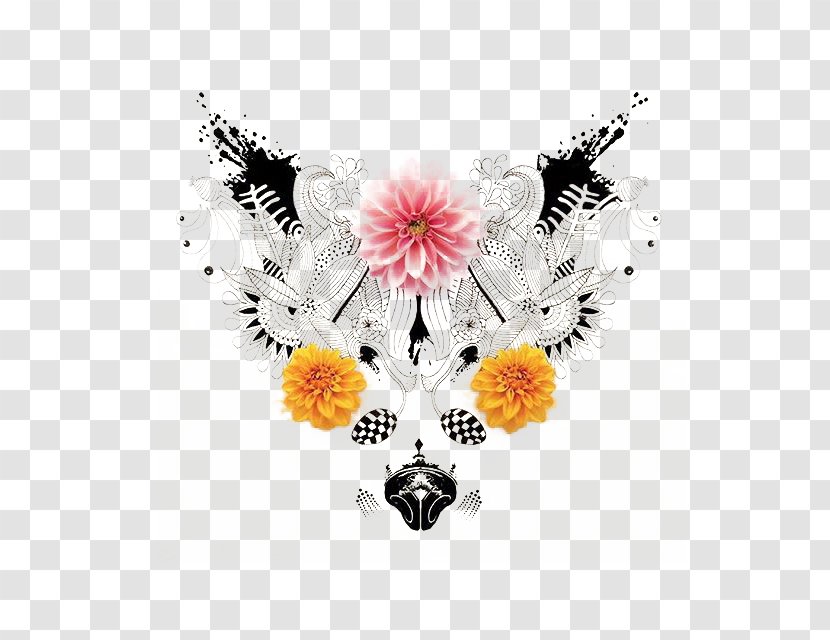 Art Graffiti Illustration - Flowers Mixed With Transparent PNG