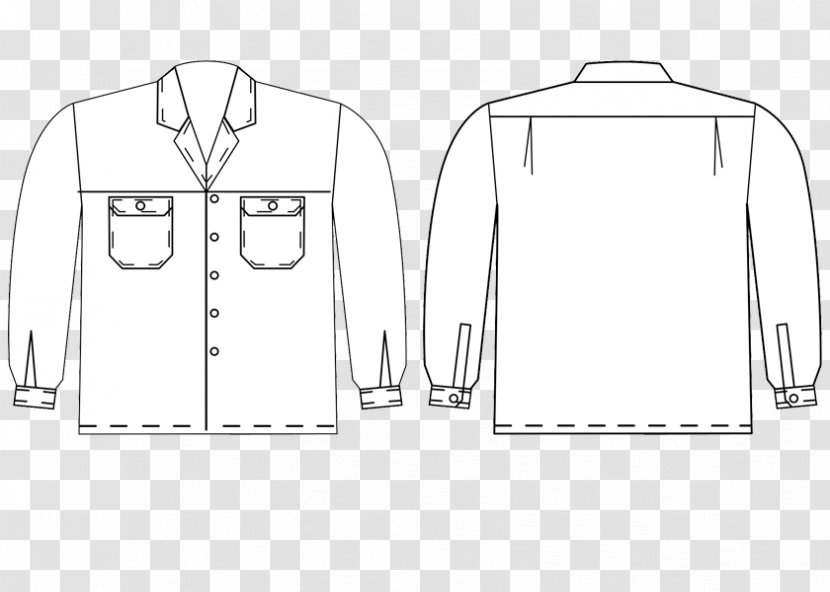 Dress Shirt Jacket Clothing Collar Pattern - Line Art Transparent PNG