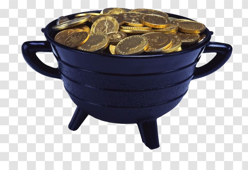 Money Gold Coin - Cookware And Bakeware - Black Container Filled With Coins Transparent PNG