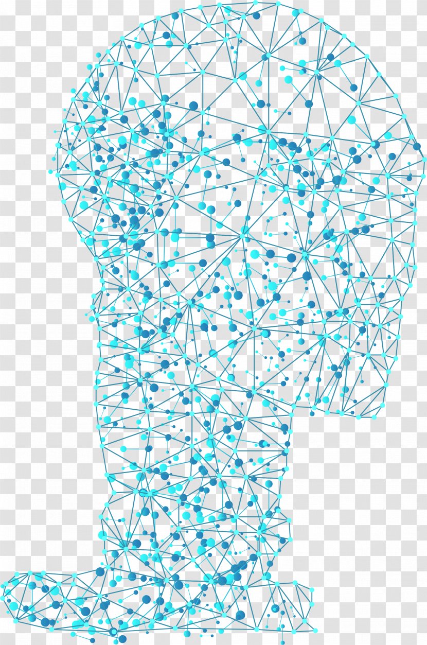 Human Brain Cerebrum Euclidean Vector - Headgear - Blue Technology Line Transparent PNG