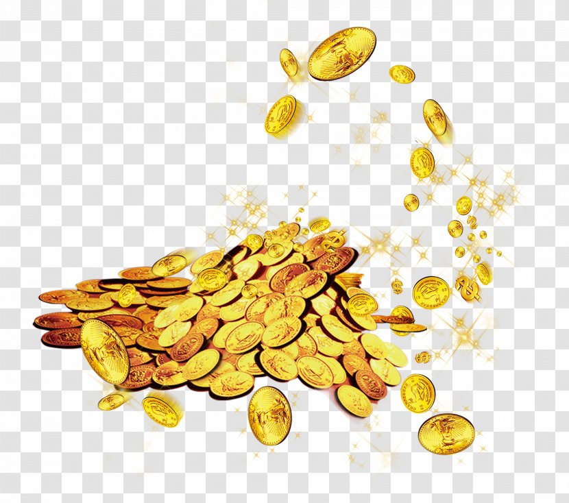 Gold Coin Clip Art - Food - Coins Starlight Floating Material Transparent PNG