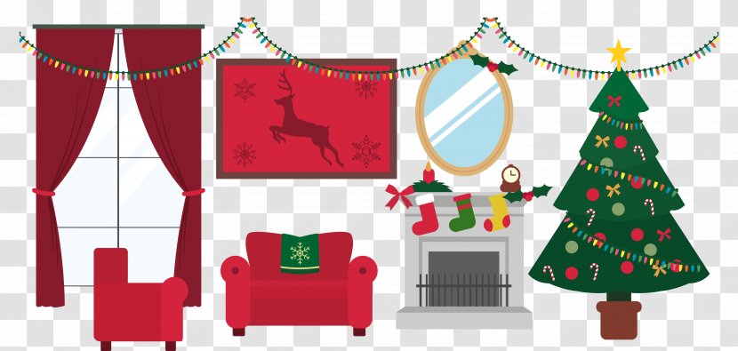 Christmas Tree Euclidean Vector Mirror - Home - Room Transparent PNG