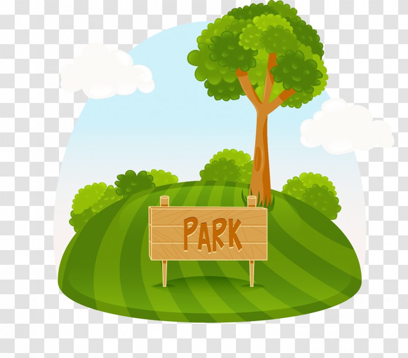 Amusement Park Tree Illustration - Photography - Vector Cartoon Painted Green Transparent PNG