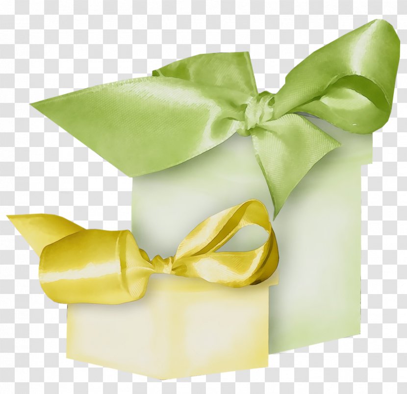 Ribbon Green Yellow Present Gift Wrapping - Party Favor Wedding Favors Transparent PNG