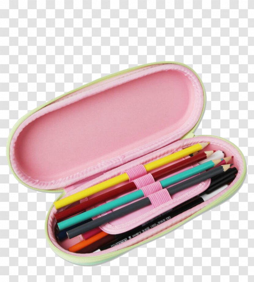 Stationery Pencil Case Colored - Filled With Pens Transparent PNG