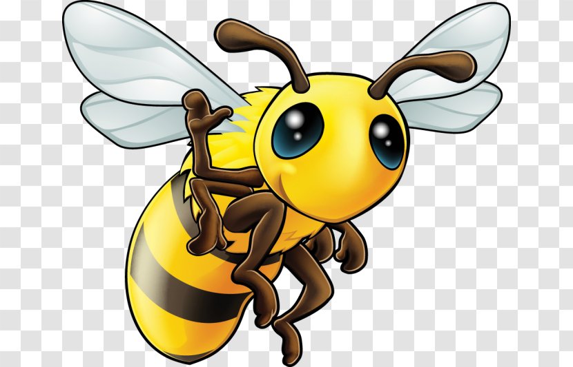 Bee Cartoon Animation - Membrane Winged Insect - Mining Honey Bees Transparent PNG