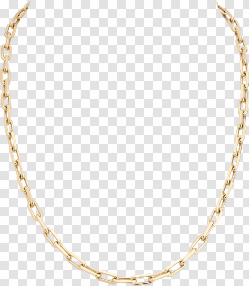 Necklace Jewellery Cartier Chain Colored Gold - Watch - Yellow Strap Transparent PNG