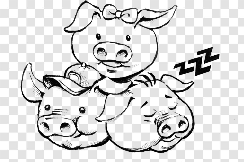 The Three Little Pigs Domestic Pig Drawing Clip Art - Fictional Character Transparent PNG