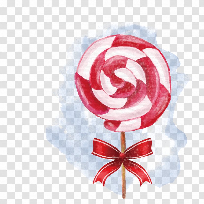 Lollipop Christmas Watercolor Painting - Vector Transparent PNG