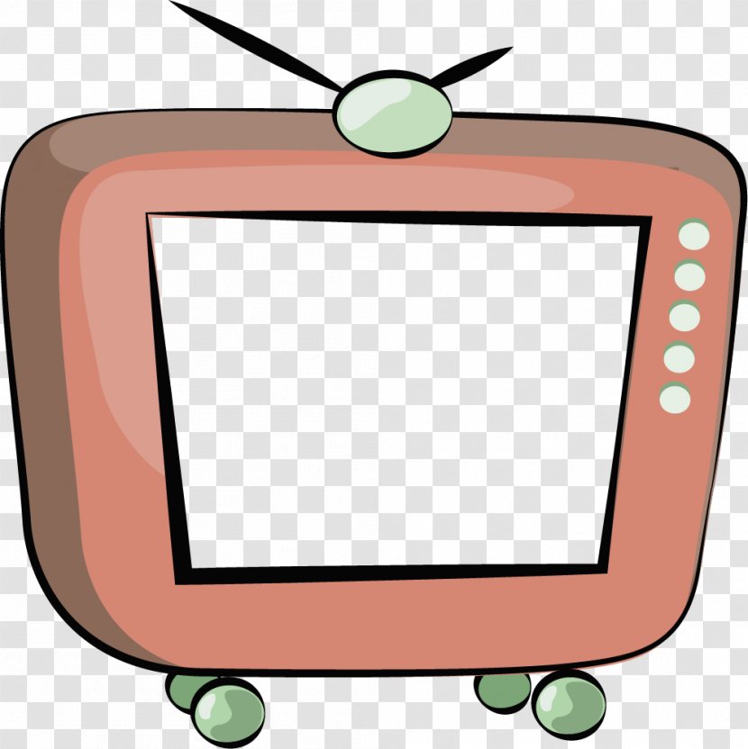 Television Cartoon Clip Art - Designer - Brown TV Set Transparent PNG