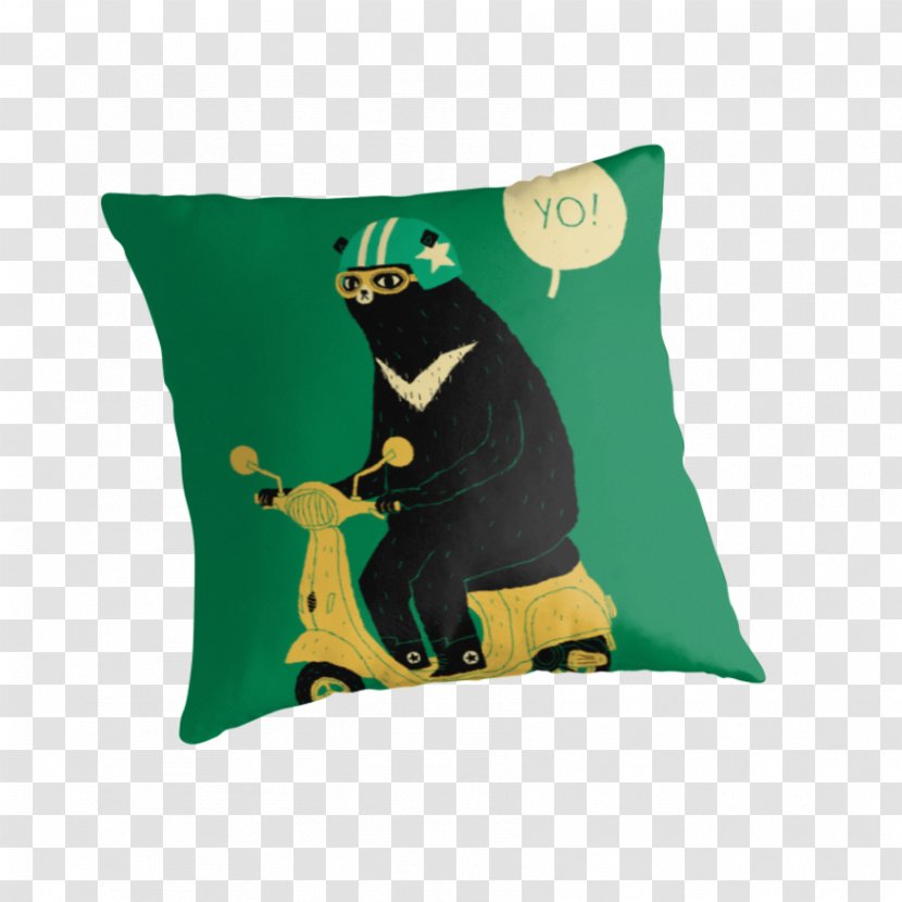 Throw Pillows Cushion Green Bear - Pillow Transparent PNG