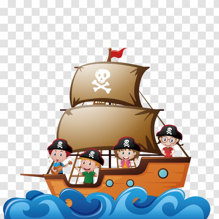 Piracy Child Ship Illustration - Shutterstock - Vector Pirate Transparent PNG