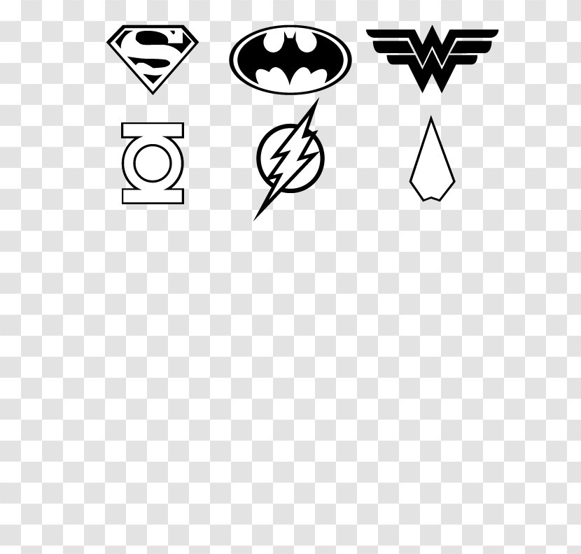 Flash Black And White Logo Superhero Drawing - Superman Transparent PNG
