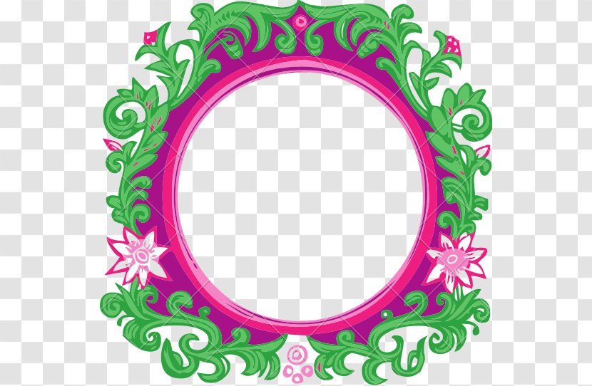 Flower Green Floral Design Pink Magenta - Oval - Banner Transparent PNG