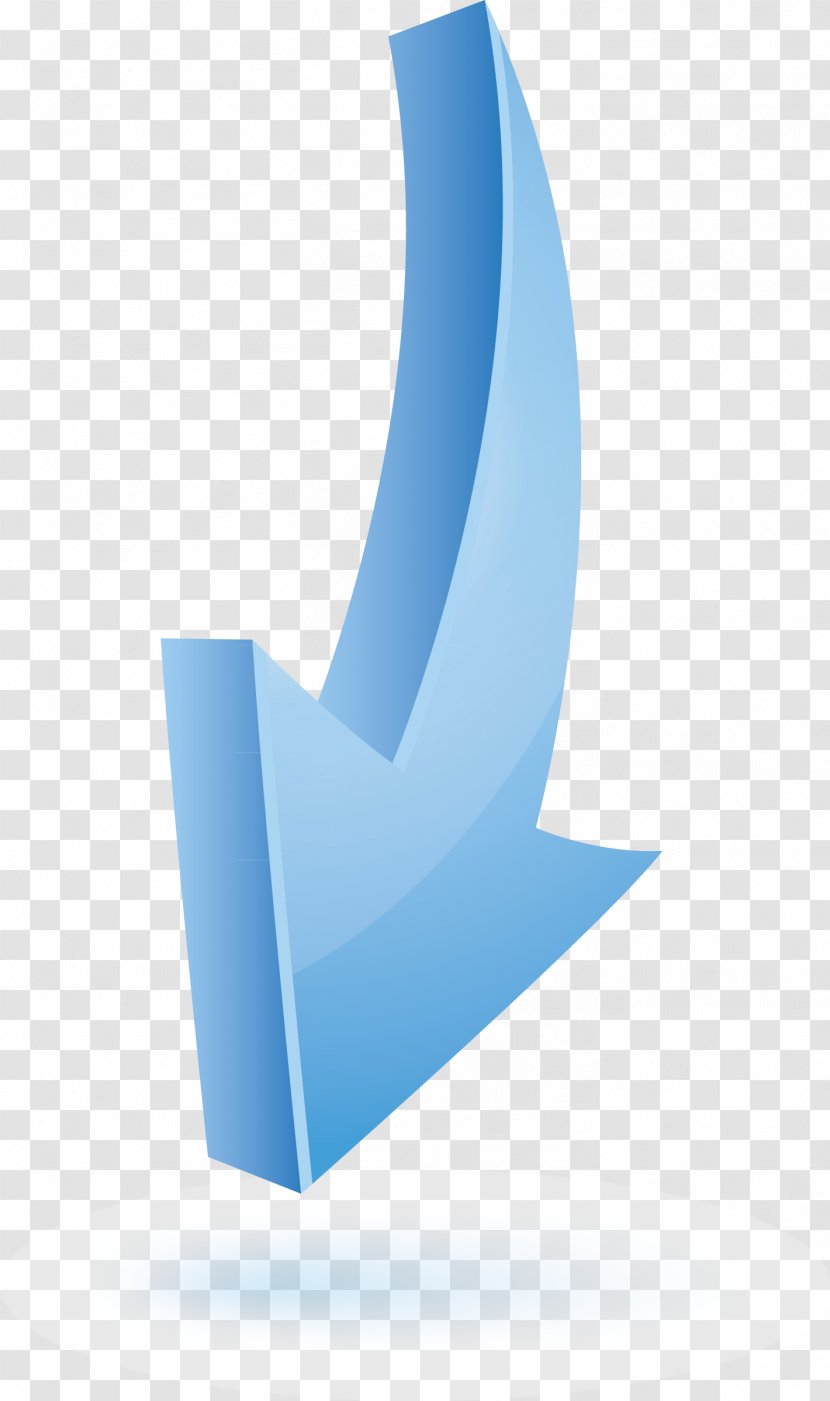 Blue Arrow - Designer - Down Label Element Transparent PNG