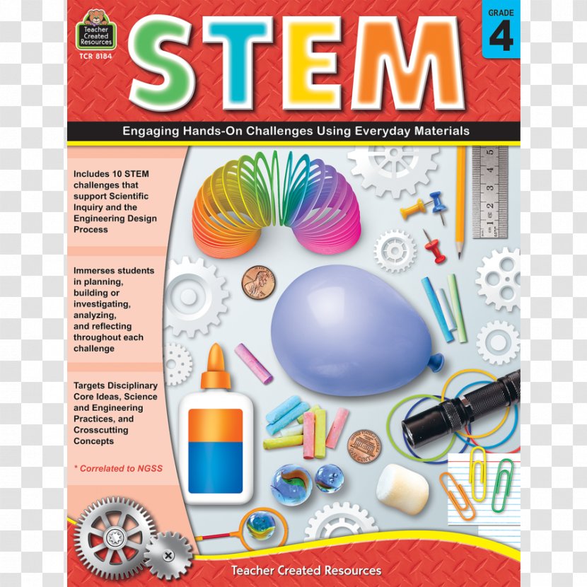 STEM: Engaging Hands-On Challenges Using Everyday Materials Science, Technology, Engineering, And Mathematics Activities - Text - Book Cover Material Transparent PNG