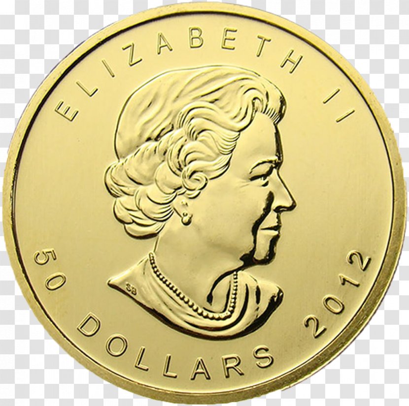 Canadian Gold Maple Leaf Coin Bullion Transparent PNG