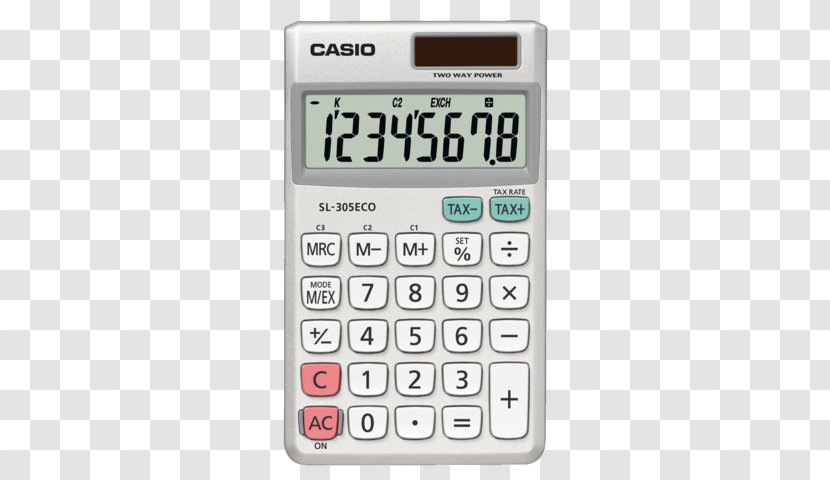 Casio SL-300VER D-20TER - Office Equipment - Desktop Calculator12 DigitsSolar Panel, Battery Calculator CasioCalculator Transparent PNG