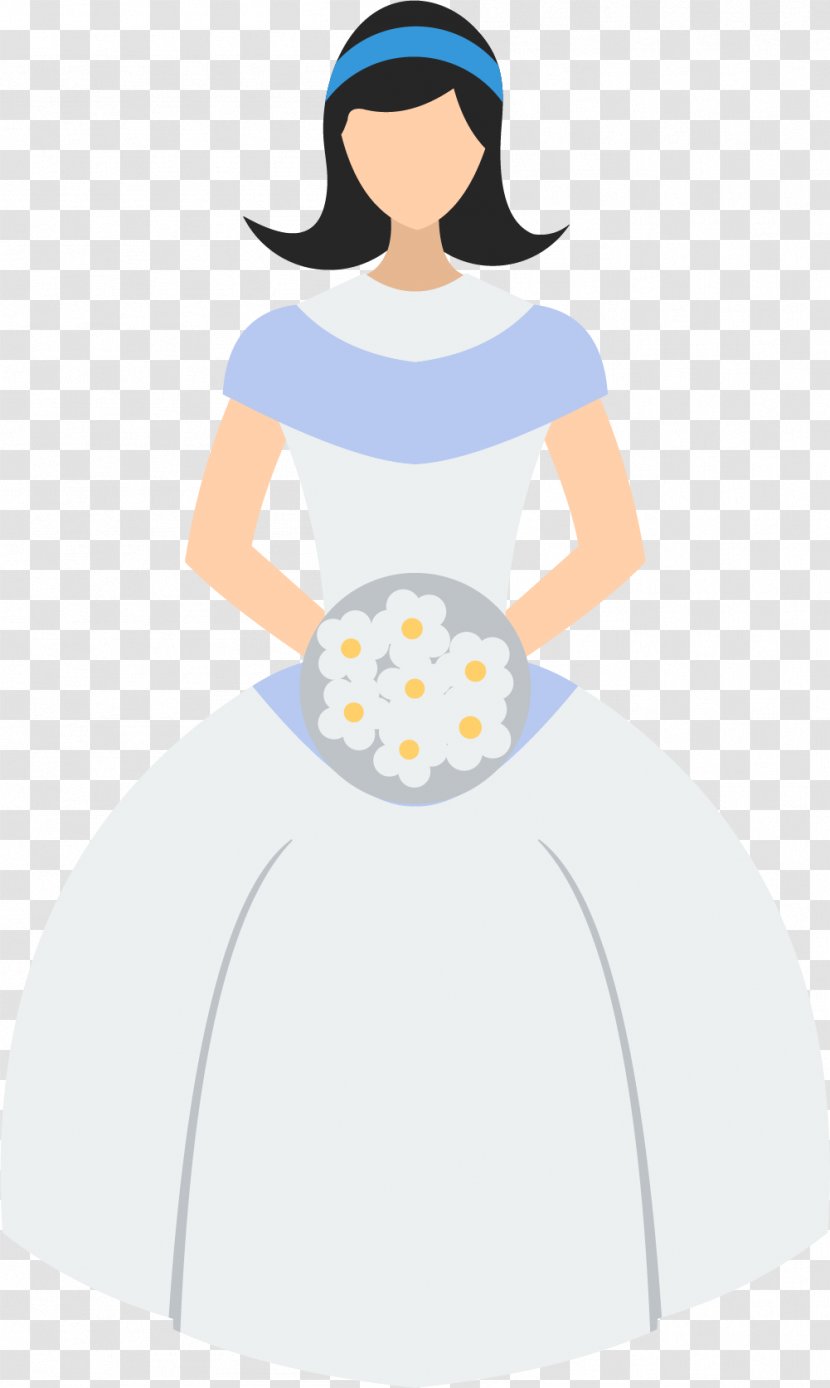 Bride Contemporary Western Wedding Dress Illustration - Neck Transparent PNG