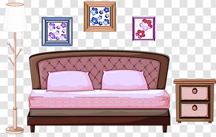Furniture Couch Room Pink Bed - Bedroom - Sofa Living Transparent PNG