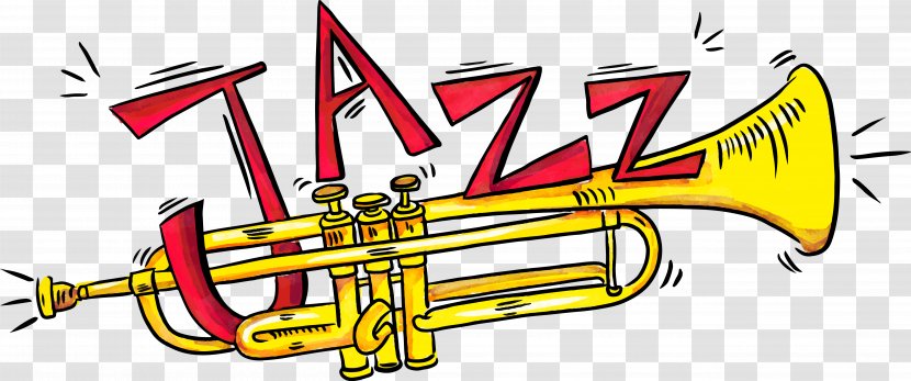 Trumpet Trombone Musical Instrument Jazz - Tree - Hand Painted Vector Transparent PNG