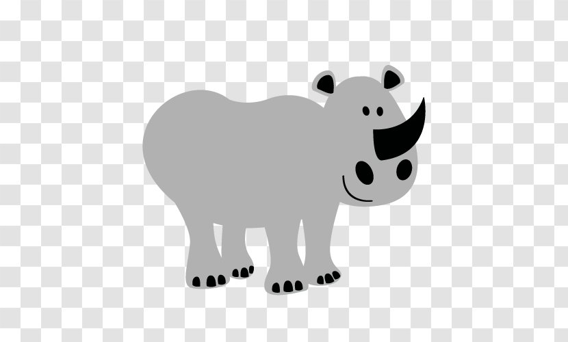 Rhinoceros Polar Bear Lion Tiger - Cartoon - Gray Rhino Flat Element Transparent PNG